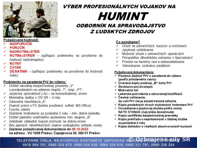 Chceš sa stať odborníkom v oblasti získavania informácii od ľudí, odborne povedané v oblasti  HUMINT?